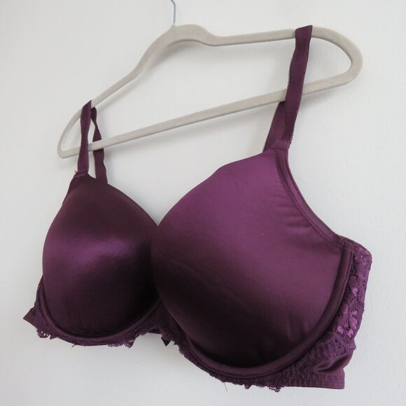 TORRID CURVE Perfect T-Shirt Bra in Microfiber Purple Shine Satin - Size 38DDD - Picture 6 of 13